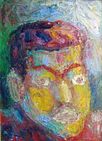 油絵の自画像。「ボクがボクらしくあるため秋来る」